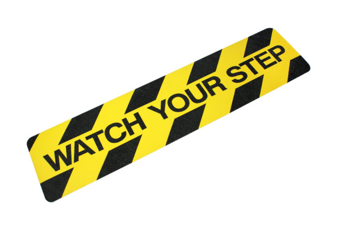 Watch Your Step Anti-Slip Tread - 6" x 24" (Black/Yellow)